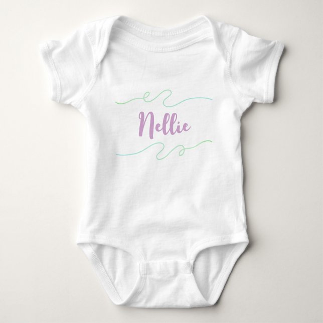 Nellie Name Custom Kids Girls Bekleidungsname Anze Baby Strampler (Vorderseite)
