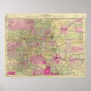 Nells topographische Karte von Colorado Poster