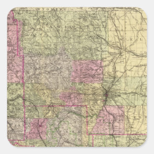Nells topographische Karte von Colorado Quadratischer Aufkleber