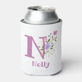 Nelly Name mit floralem Design Dosenkühler