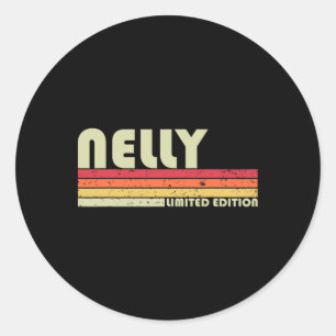 Nelly Name Personalisiert Retro Vintage 80er 90er Runder Aufkleber