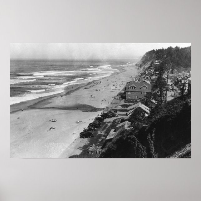 Nelscott, Oregon Beach Scene Waterfront Poster (Vorne)