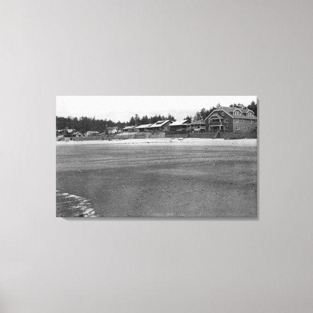 Nelscott, Oregon Beach View und Hütten Leinwanddruck (Vorderseite)