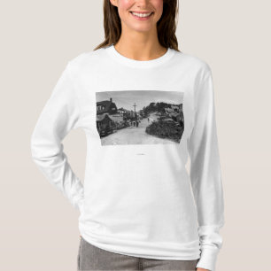 Nelscott, Oregon-Stadtansicht-Ozean-Fronten-Hütte T-Shirt