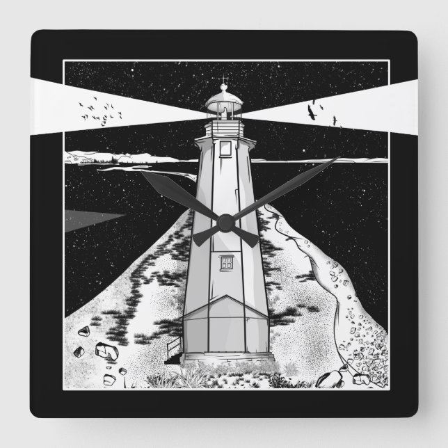 Nelson Boulder Bank Quadratische Wanduhr (Vorderseite)