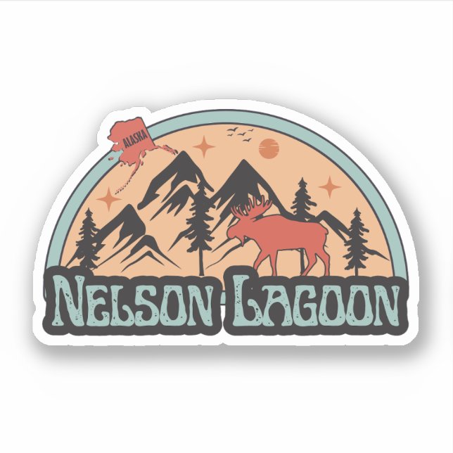 Nelson Lagoon, Alaska-Sticker Aufkleber (Vorderseite)