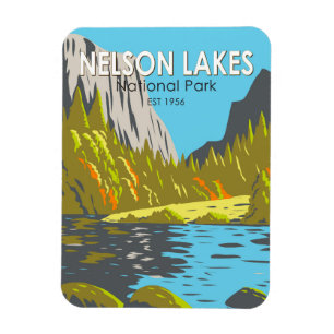 Nelson Lakes Nationalpark Neuseeland Vintage Magnet