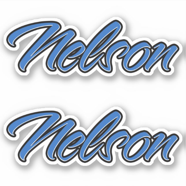 Nelson Name blue Aufkleber Sticker Stickerset (Vorderseite)
