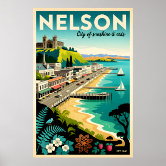 Nelson Neuseeland Retro-Reiseposter-Kunst Poster