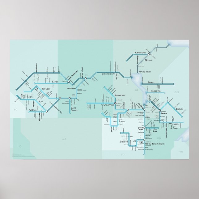 Nelson River and Lake Winnipeg, 30" x 20" Poster (Vorne)