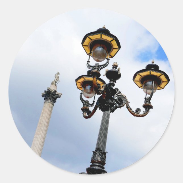 Nelson's Column London Runder Aufkleber (Vorderseite)