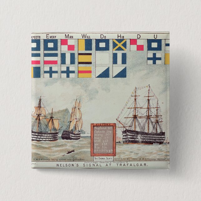 Nelsons Signal bei Trafalgar Button (Vorderseite)