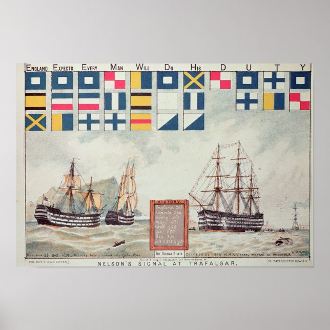 Nelsons Signal bei Trafalgar Poster (Vorne)