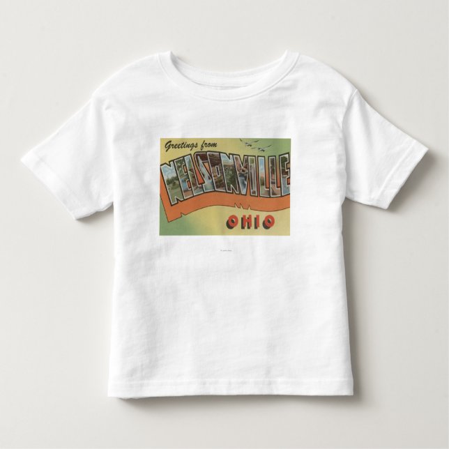 Nelsonville, Ohio - große Buchstabe-Szenen Kleinkind T-shirt (Vorderseite)