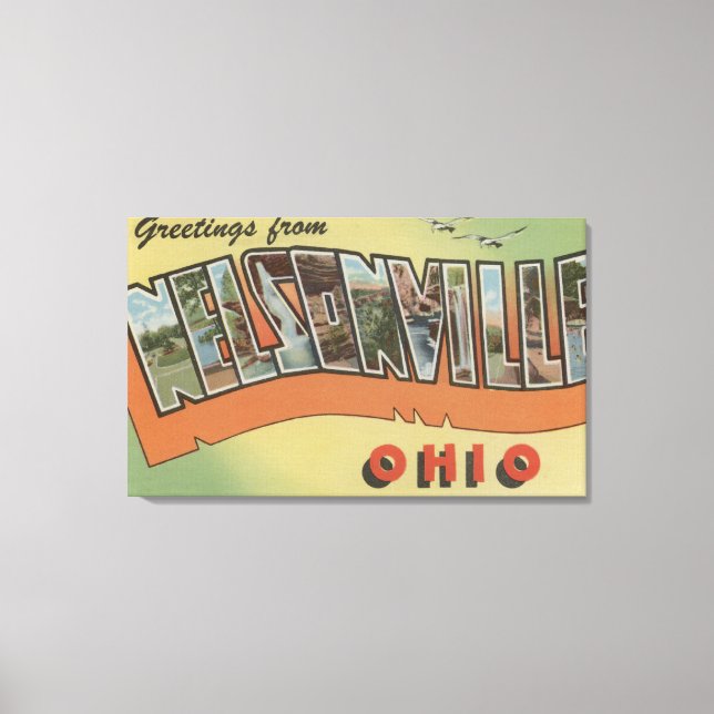 Nelsonville, Ohio - Große Buchstabenszenen Leinwanddruck (Vorderseite)