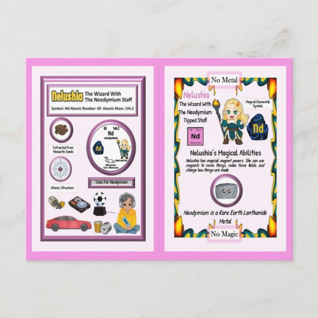 Nelushia Wizard - Neodymium-Element Postkarte (Vorderseite)