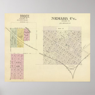 Nemaha Cy und Brock, Nebraska Poster