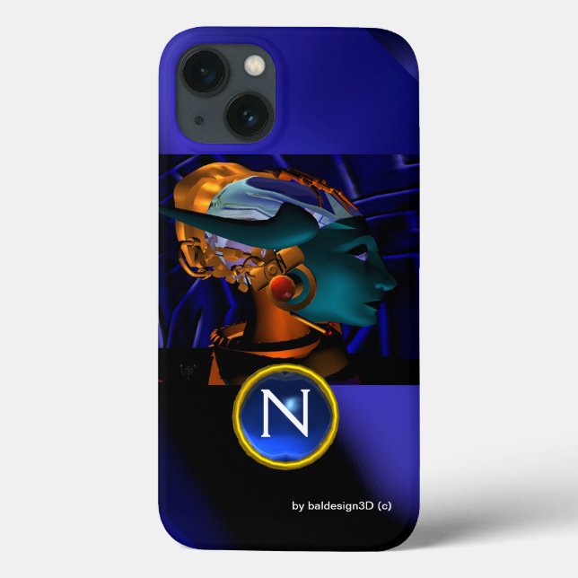 NEMEN/HYPER ANDROID, Monogramm der blauen Science  Case-Mate iPhone Hülle (Rückseite)