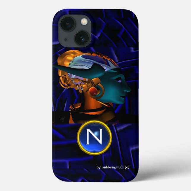 NEMEN/HYPER ANDROID, Monogramm der blauen Science  Case-Mate iPhone Hülle (Rückseite)