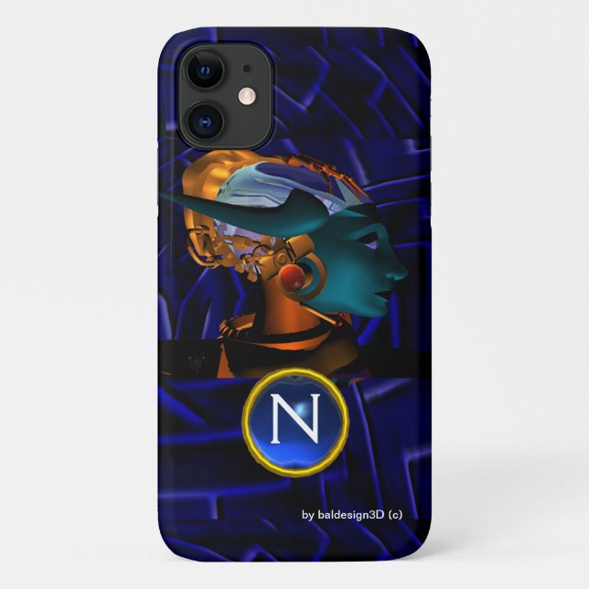 NEMEN/HYPER ANDROID, Monogramm der blauen Science  Case-Mate iPhone Hülle (Rückseite)