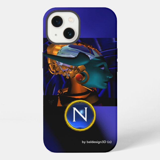 NEMEN/HYPER ANDROID, Monogramm der blauen Science  iPhone Hülle (Rückseite)