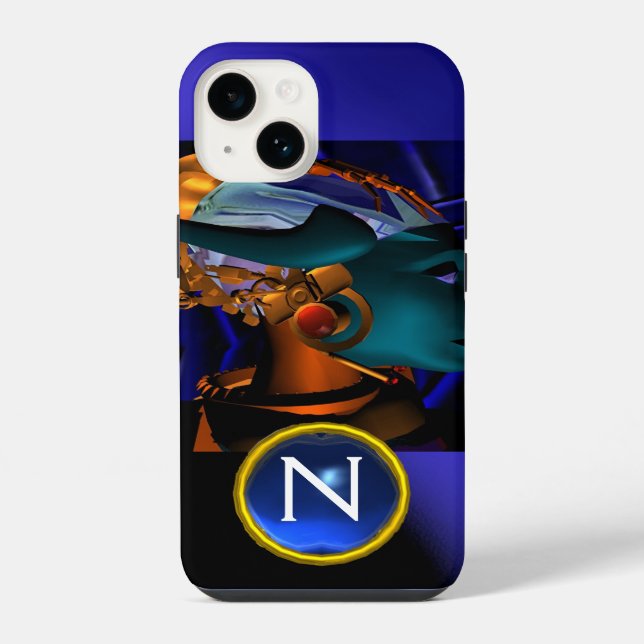 NEMEN/HYPER ANDROID, Monogramm der blauen Science  iPhone Hülle (Rückseite)