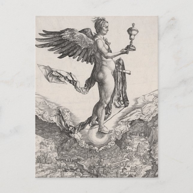 Nemesis, Gravur von Albrecht Durer Postkarte (Vorderseite)