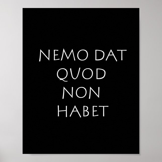 Nemo dat quod non habet poster (Vorne)