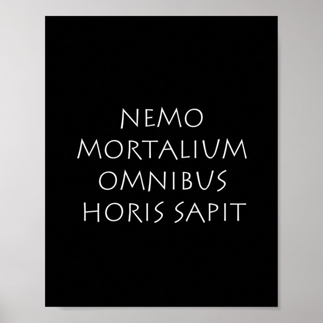 Nemo moralium omnibus horis sapit poster (Vorne)