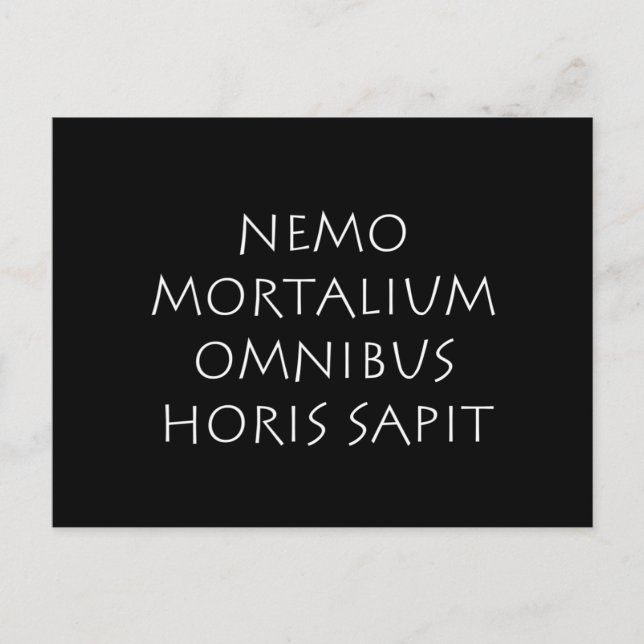 Nemo moralium omnibus horis sapit postkarte (Vorderseite)