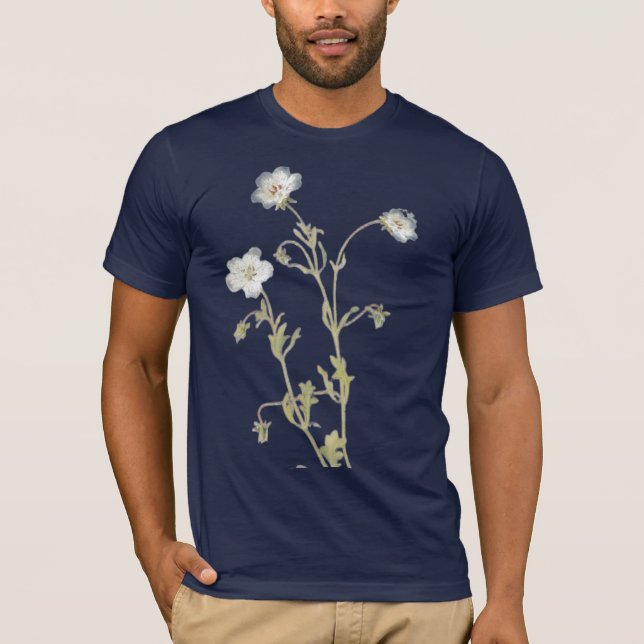 Nemophila-Blumen T-Shirt (Vorderseite)