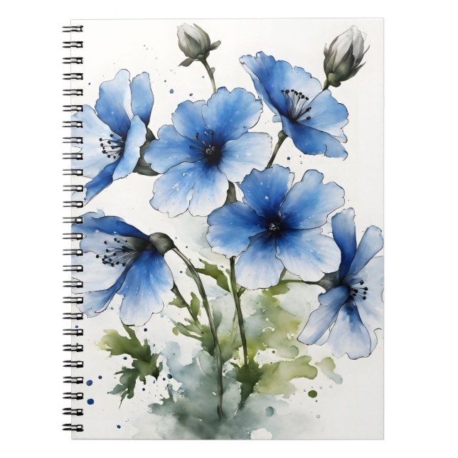 Nemophila - Watercolor flowers Notizblock (Vorderseite)