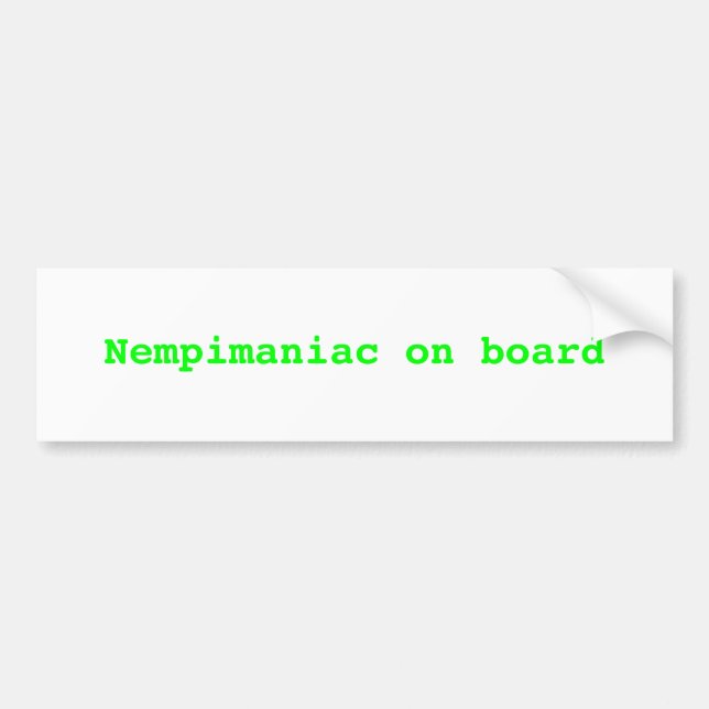 Nempimaniac an Bord Autoaufkleber (Vorne)