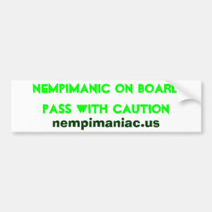 Nempimanic an Bord des Durchlaufs mit Vorsicht, Autoaufkleber
