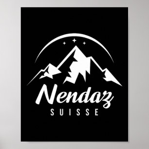 Nendaz Schweiz Skigebiet Skifahren Snowboarden Poster