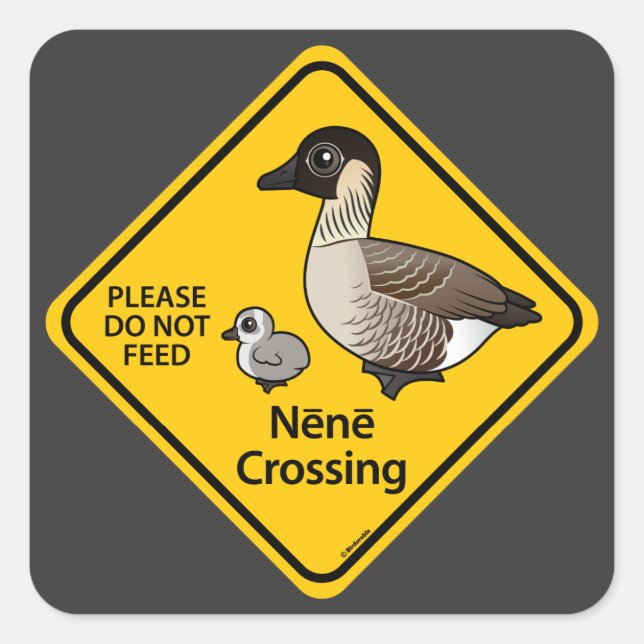 Nene Crossing Quadratischer Aufkleber (Vorderseite)