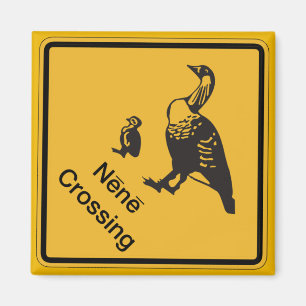 Nene Crossing, Traffic Warning Sign, Hawaii, USA Magnet