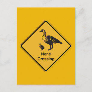 Nene Crossing, Traffic Warning Sign, Hawaii, USA Postkarte