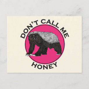 Nenne mich nicht Honey Badger Badass Pink Feminist Postkarte