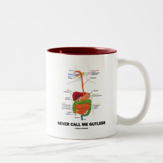 Nenne mich niemals feige (Humor rund um das Verdau Zweifarbige Tasse
