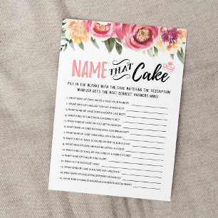 Nennen Sie den Kuchen mit Answers-Spielkarte Einladung