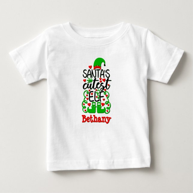 Nennen Sie den Niedlichen Elfshühner des Weihnacht Baby T-shirt (Vorderseite)