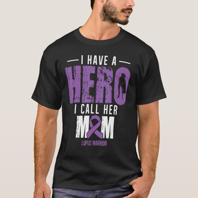 Nennen Sie ihre Mama Lupus Awareness Support Ribbo T-Shirt (Vorderseite)