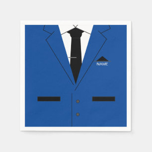 Nennen Sie Ihren Namen Napkins Blue Anzug und Neck Serviette
