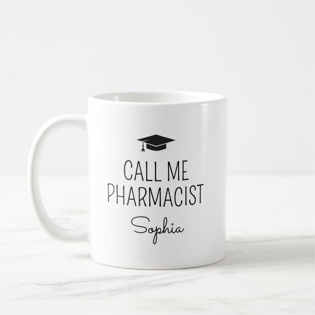 Nennen Sie mich Apotheker Personalisierter Name Kaffeetasse (Links)
