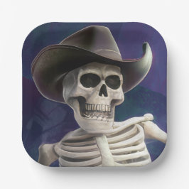 Nennen Sie mich "Doc Bones", Halloween Cowboy Skel Pappteller