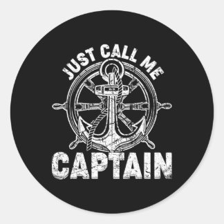 Nennen Sie mich einfach Captain - Bootsfahrer - An Runder Aufkleber