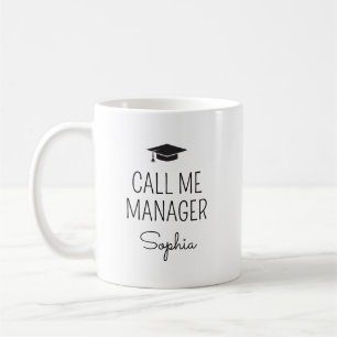 Nennen Sie mich Manager Personalisierter Name Kaffeetasse