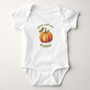 Nennen Sie mich Punkin' - Orange Pumpkin Baby Strampler
