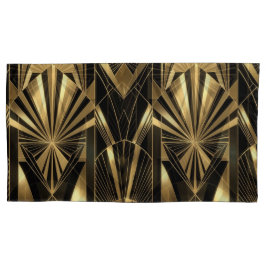 Neo Art Deco Black Gold Geometric Gatsby  Kissenbezug